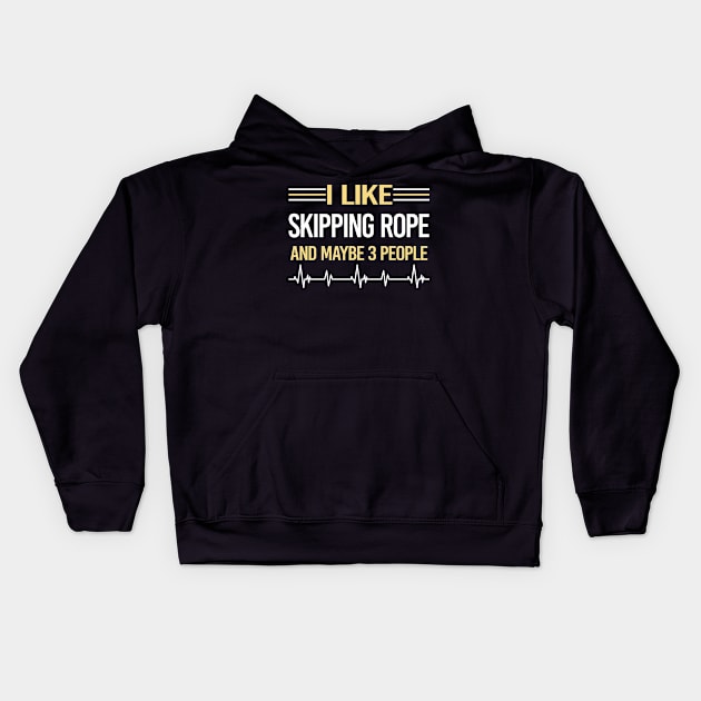 3 People Skipping rope Kids Hoodie by symptomovertake